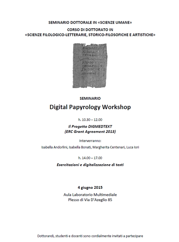 Digital Papyrology Workshop 2015